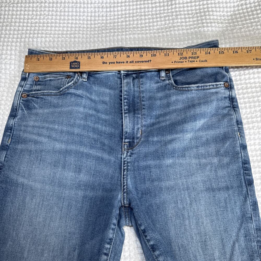 American Eagle Super High Rise Flare Jeans Womens Sz 12 Tall Medium Blue EUC - Picture 5 of 12
